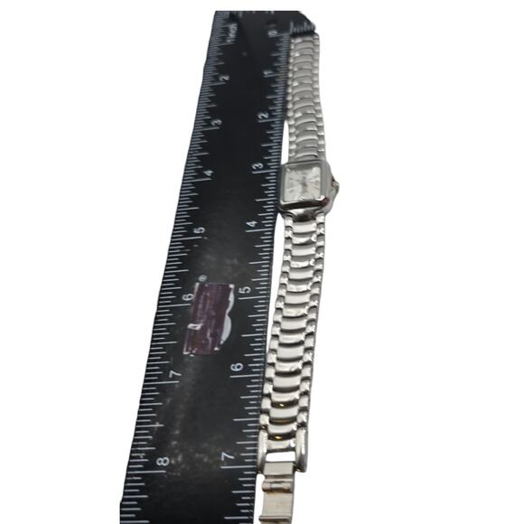 Power 1 Quartz Women Watch Square Shaped Silver Tone Stainless Steel Japan Move - Picture 5 of 6